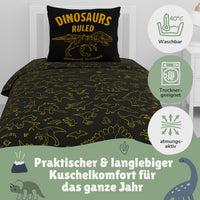 Infotafel Pflege Maschinenwäsche und Trocknergeeignet und Reißverschluss an der Bettwäsche