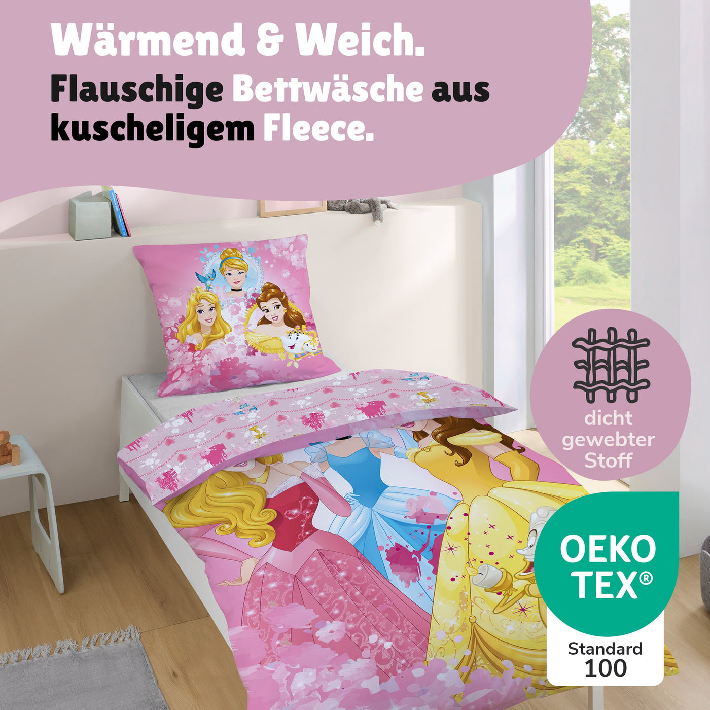 Infotafel Material Fleece wärmend und weich + Ökotex Standard 100 