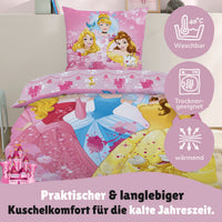 Infotafel Pflege Maschinenwäsche und Trocknergeeignet und Reißverschluss an der Bettwäsche