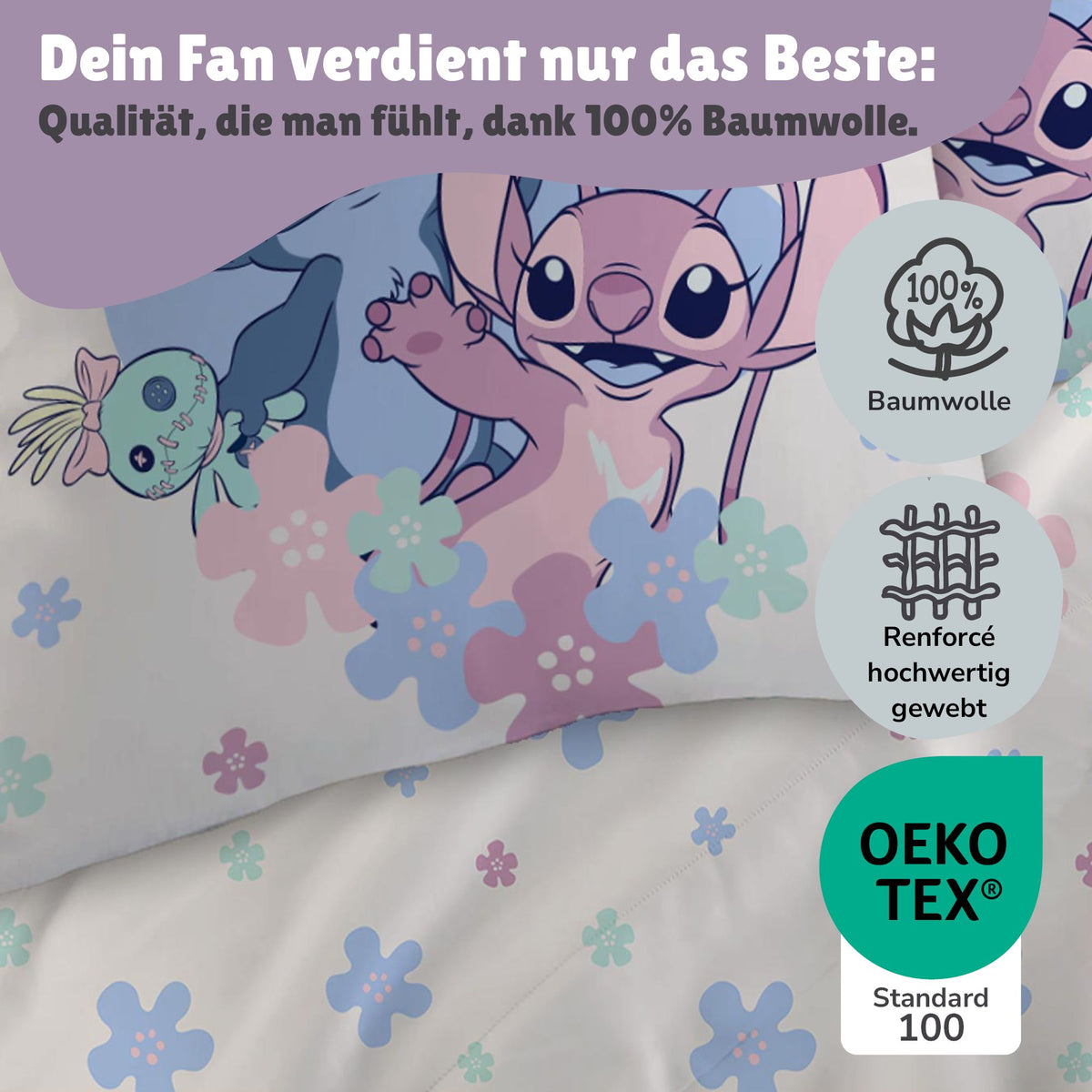 100% Baumwolle Renforce Bettwäsche für Kinder