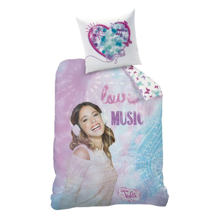 Wende Bettwäsche Set Disney Violetta Love 135x200 80x80cm Linon