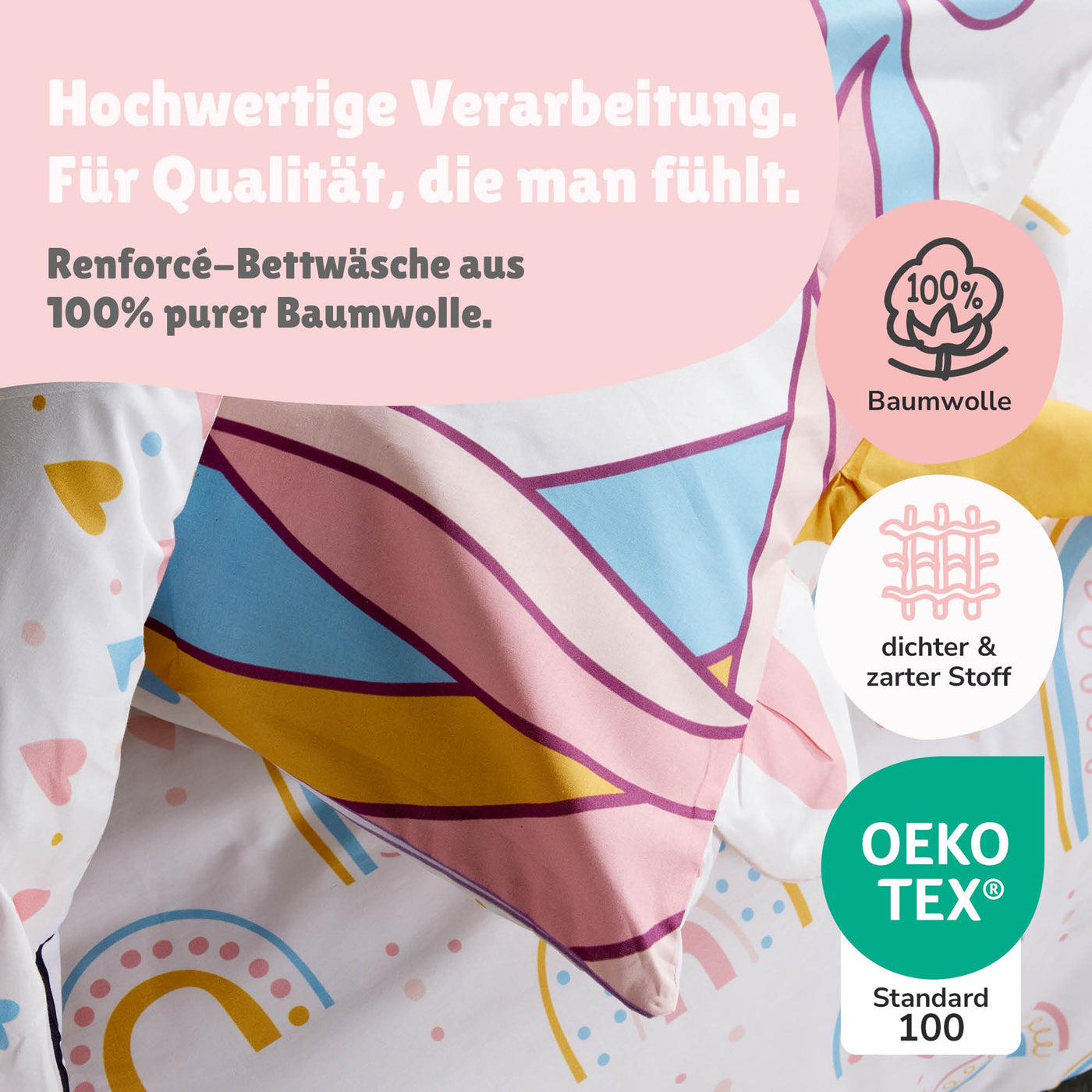 Infotafel Material 100% Baumwolle und Renforcé Qualität