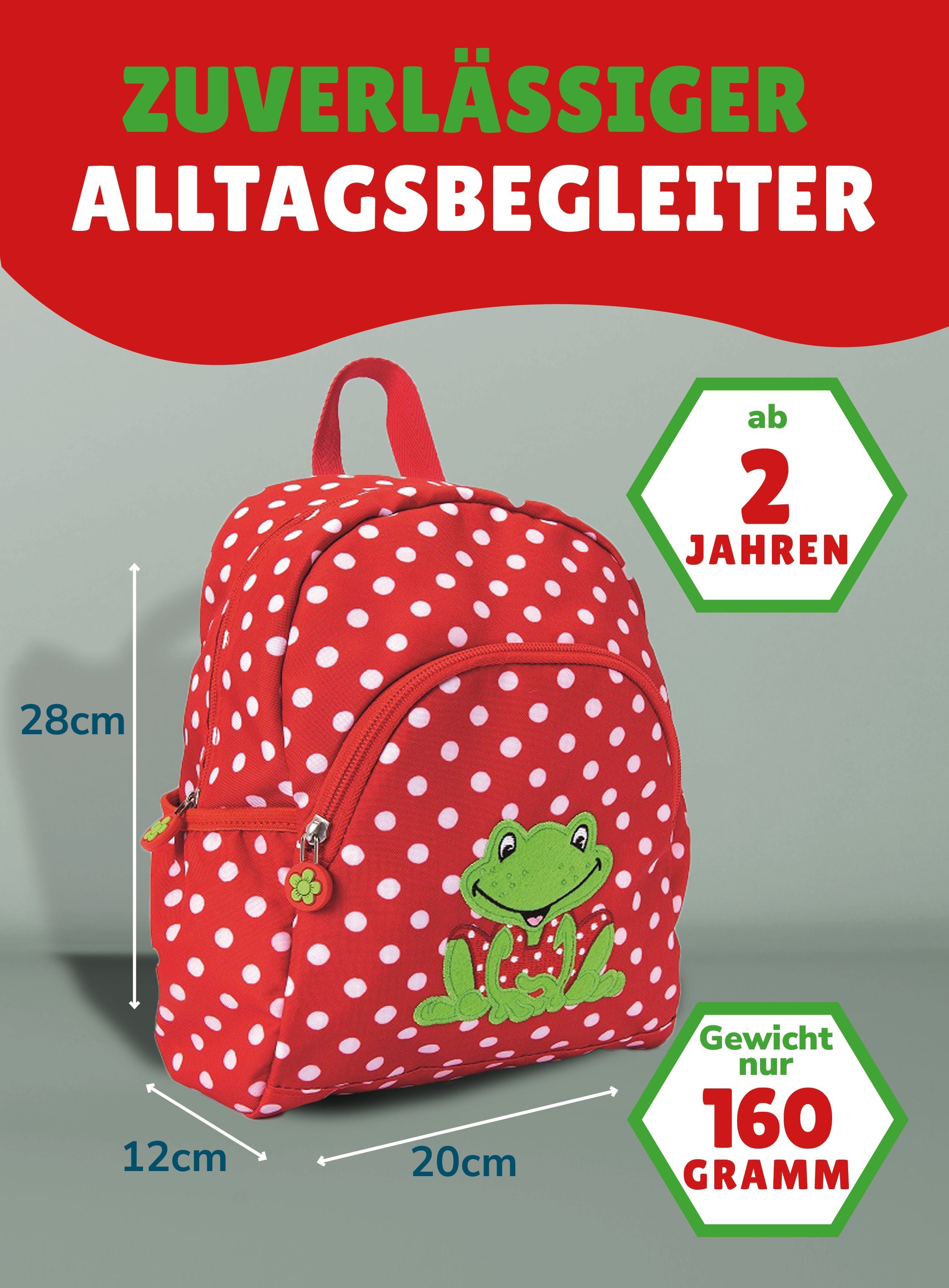 Kita Rucksack Set für Mädchen Garden Kids Rot gepunktet