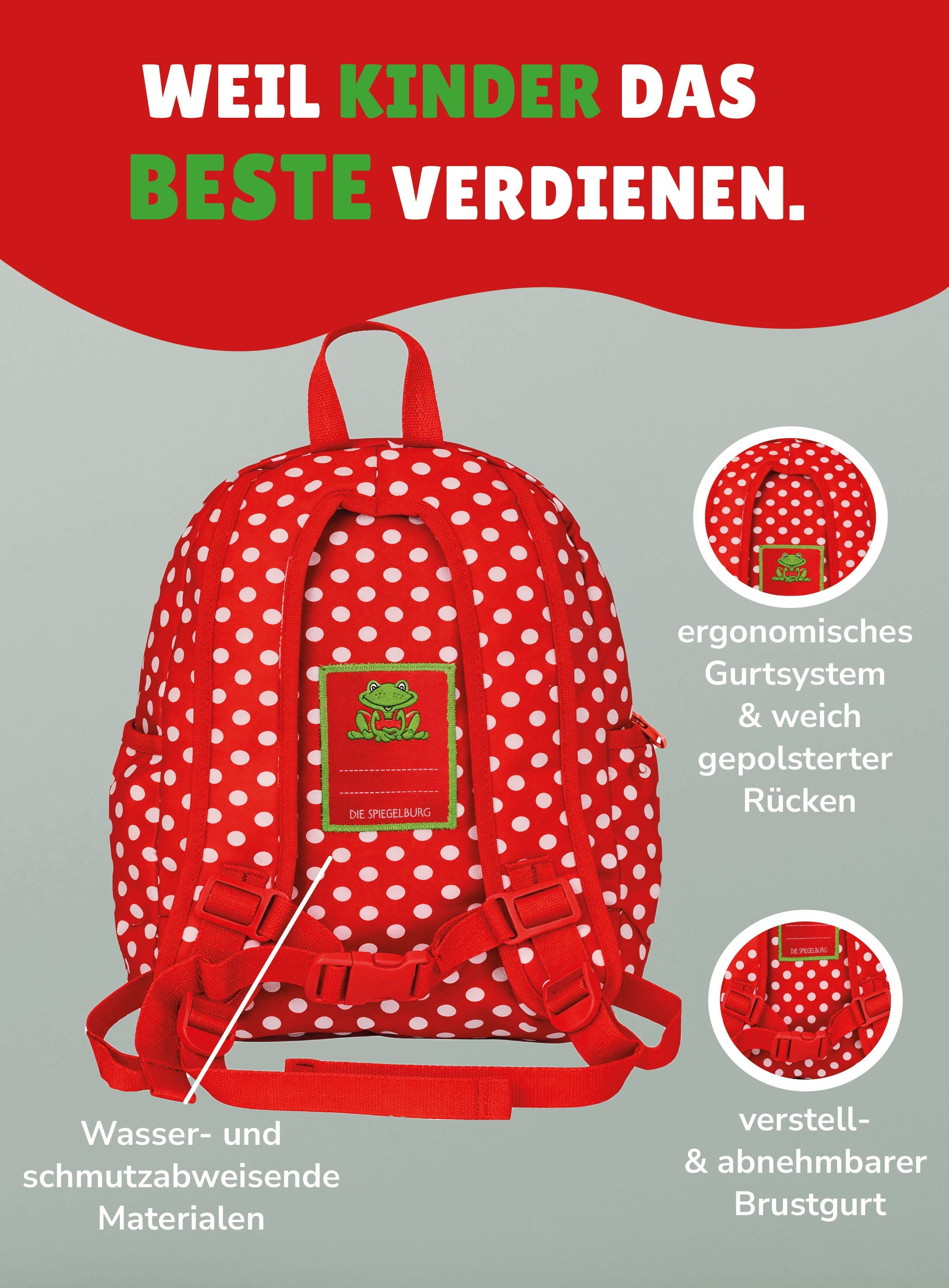 passender Turnbeutel Fröhliche Tupfen Rot mit Frosch