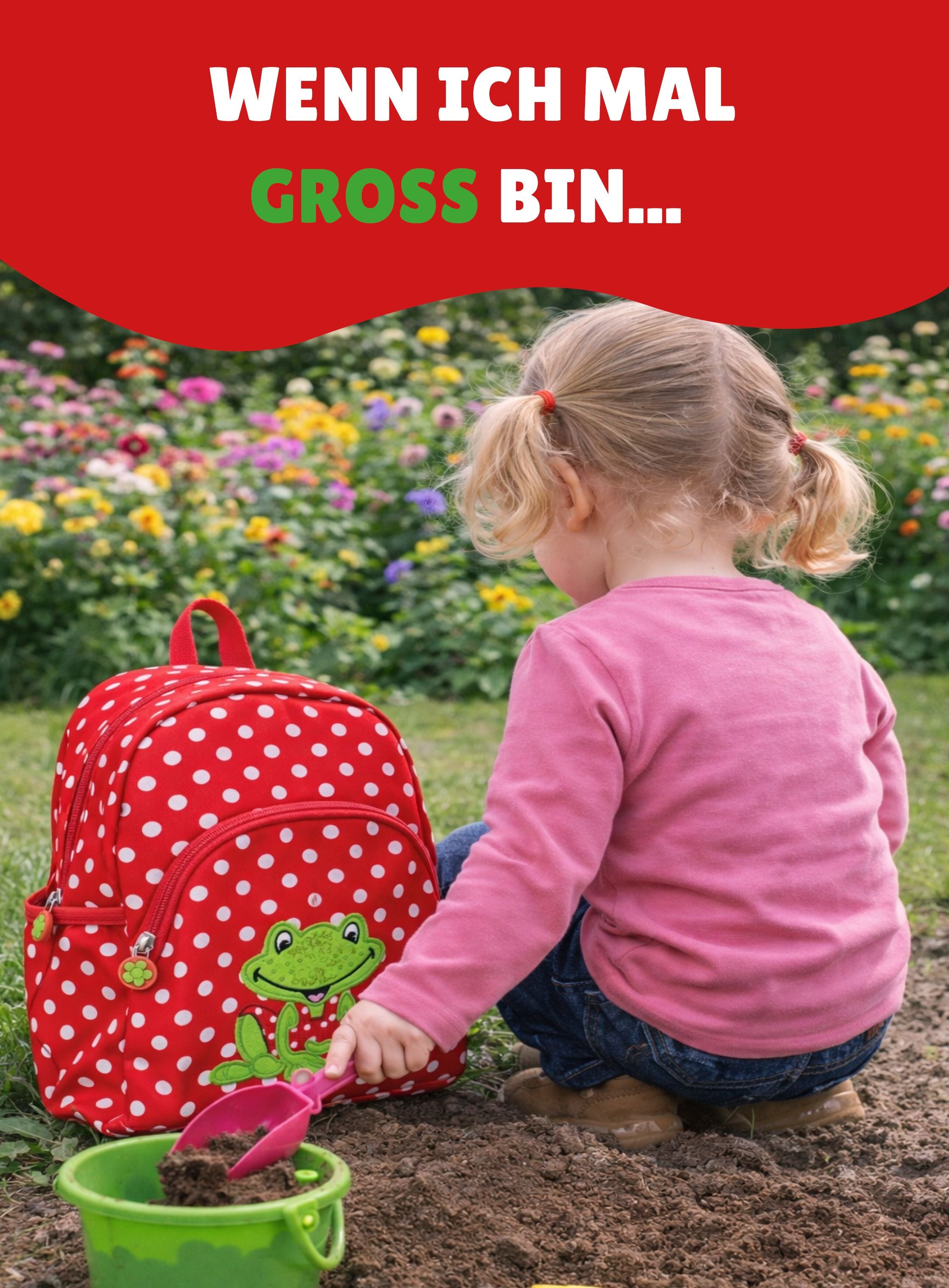 Kindergarten Mädchen Rucksack mit niedlicher Frosch Applikation
