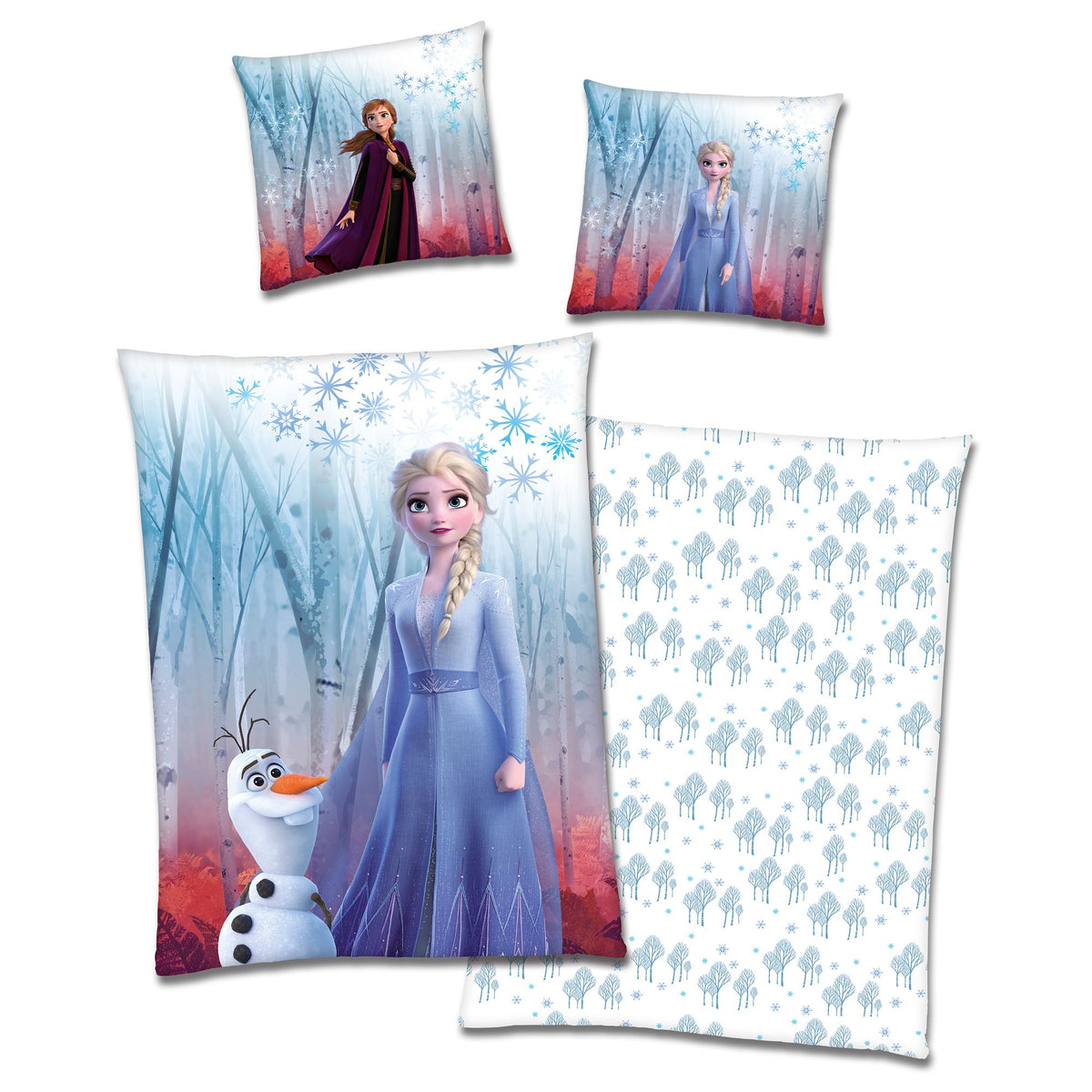 Disney Die Eiskönigin Bettwäsche 135x200 80x80 cm kuschelig warme Winterbettwäsche Frozen 2