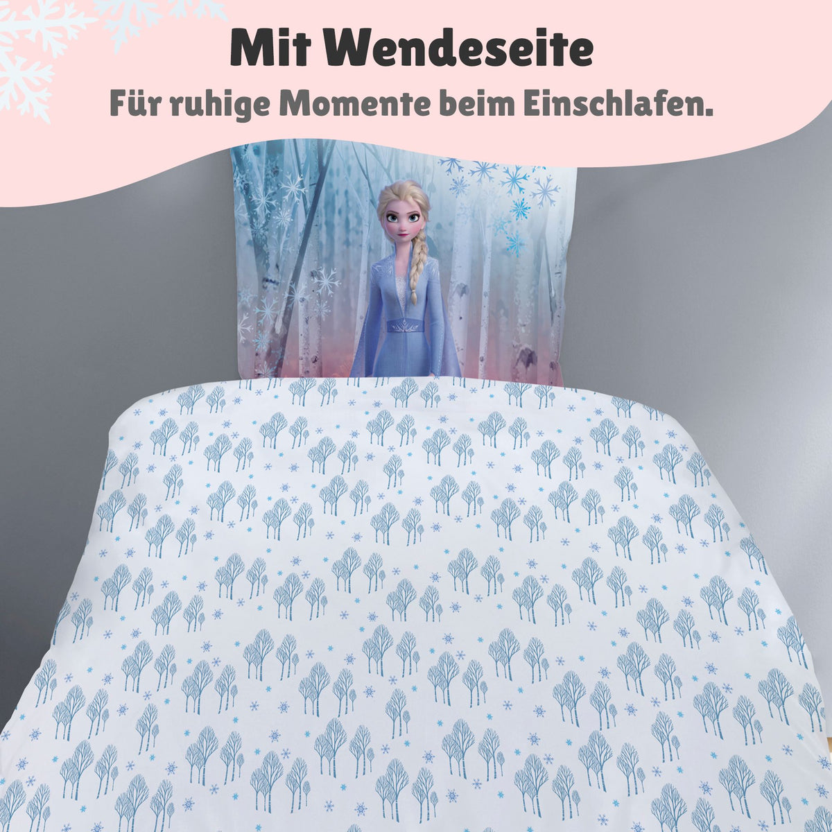 Disney Die Eiskönigin Bettwäsche 135x200 80x80 cm kuschelig warme Winterbettwäsche Frozen 2