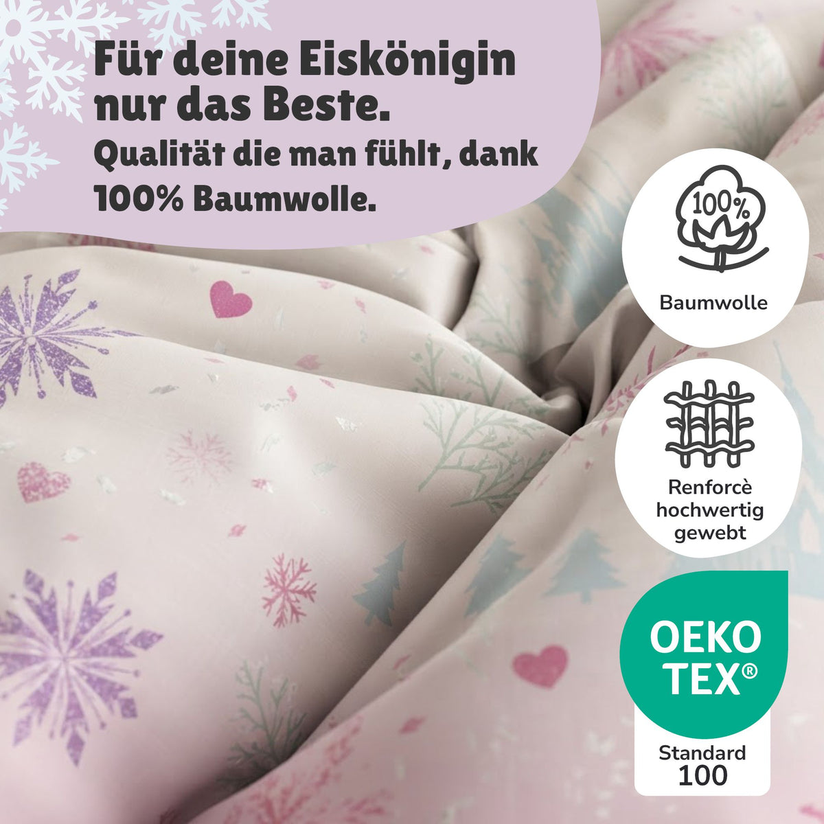 Wende Bettwäsche Set Eiskönigin Bettwäsche Anna Elsa Olaf Pink Rosa Mädchen Frozen 