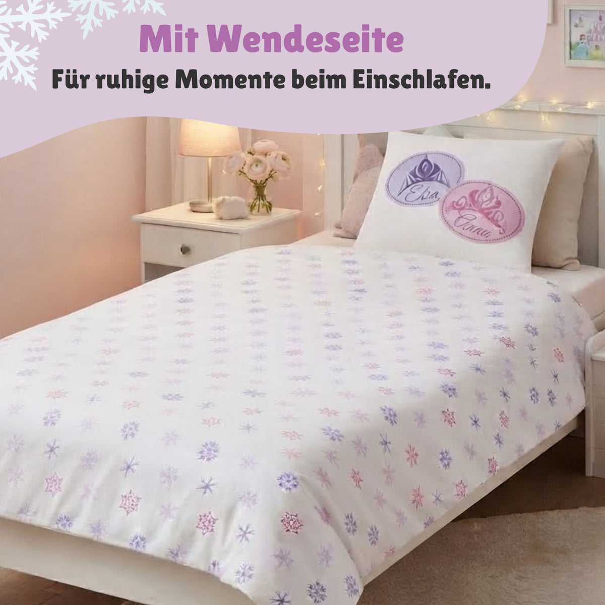 Rückseite Eiskönigin Bettwäsche Pink Rosa Mädchen Frozen