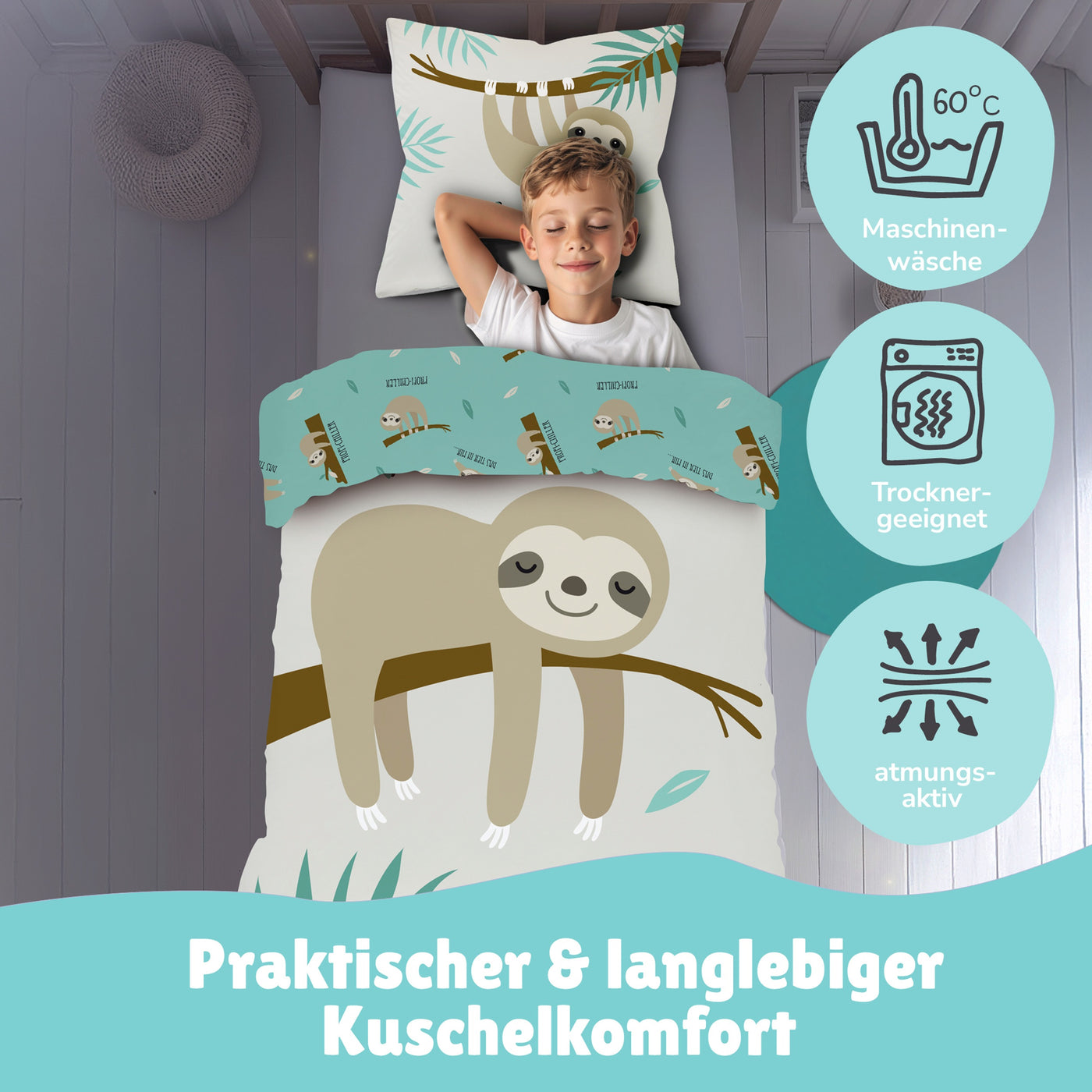 Wichtige Infos zur Qualität und Material der Faultier Bettwäsche