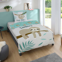 Vorderseite Faultier Bettwäsche Grau 135x200 cm Profi Chiller Motiv