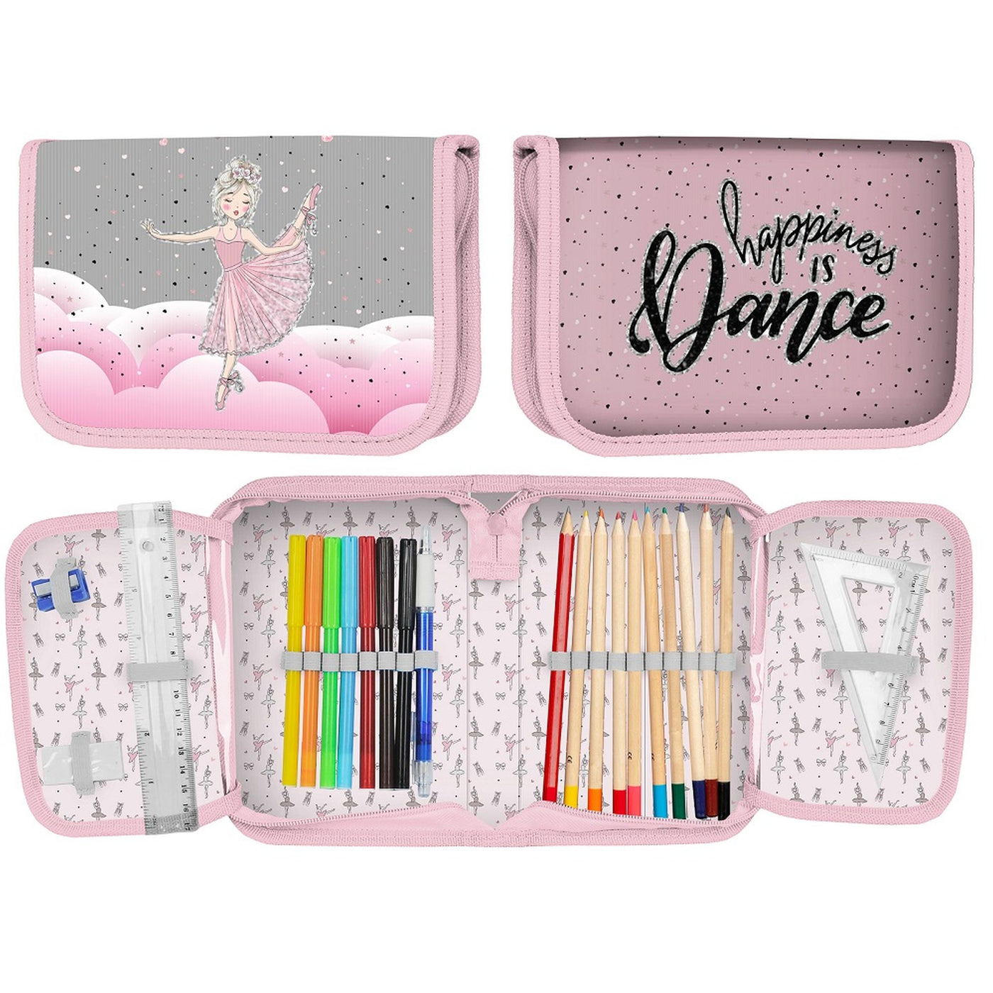 Ballerina Sporttasche Schwimmtasche Rosa Grau
