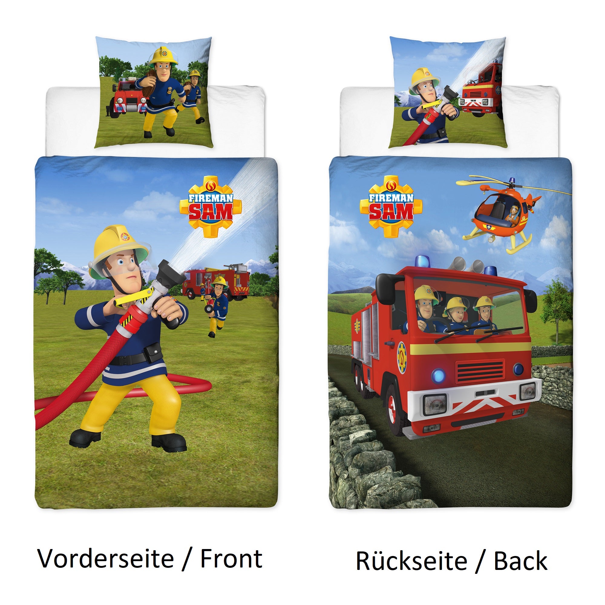 Vorder- und Rückseite nebeneinander