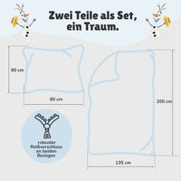 Disney Frozen Bettwäsche mit Anna und Elsa - Die Eiskönigin Bettwäsche Set 135x200 80x80 cm mit Reißverschluss - 100% Baumwolle, Öko-Tex