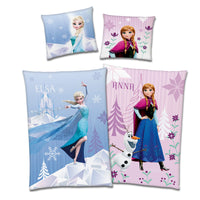 Disney Frozen Bettwäsche mit Anna und Elsa - Die Eiskönigin Bettwäsche Set 135x200 80x80 cm mit Reißverschluss - 100% Baumwolle, Öko-Tex