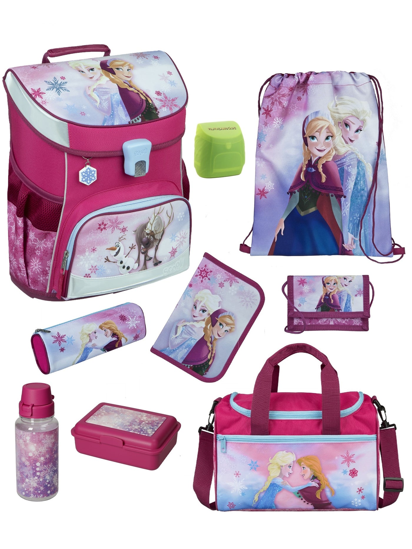 Scooli Campus Fit Schulranzen Set Frozen, Eiskönigin rosa - Schultasche 1. Klasse
