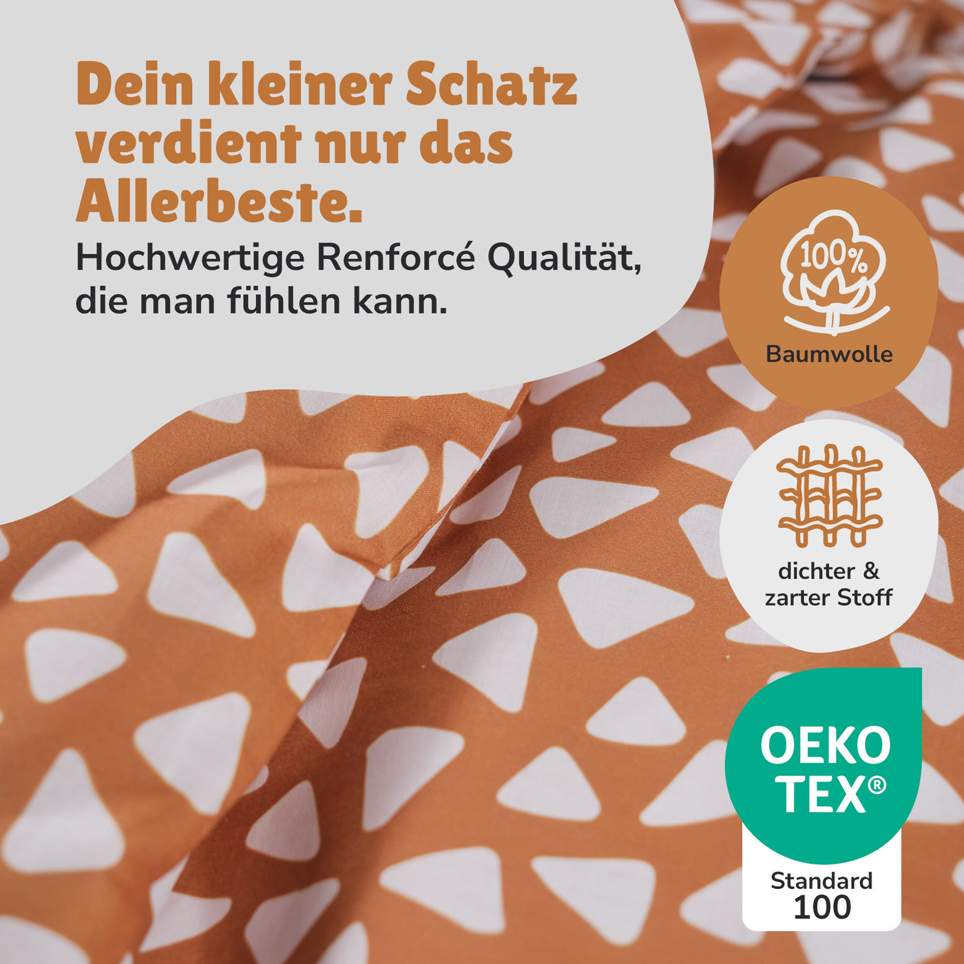 Infotafel Material 100% Baumwolle und Renforcé Qualität