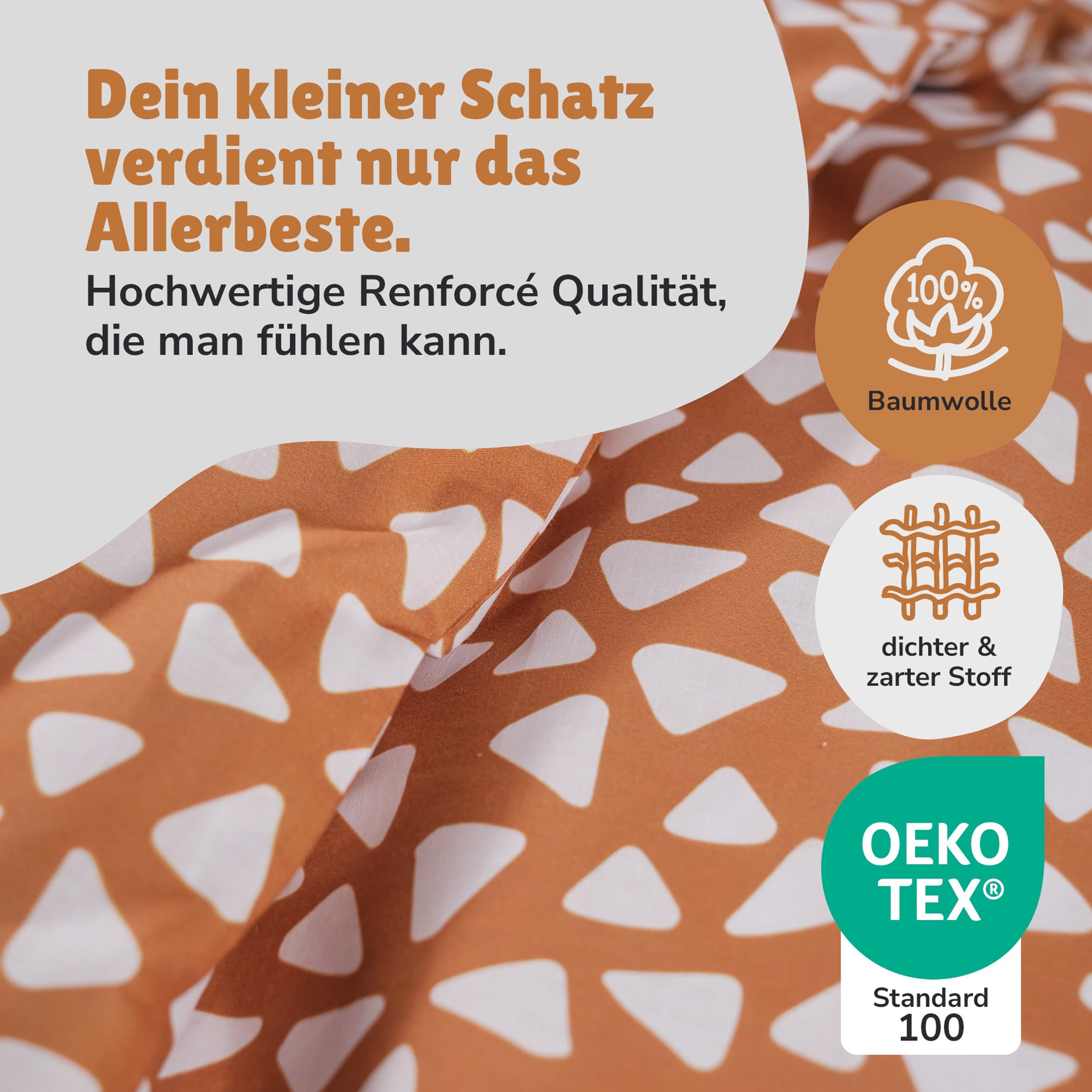 Infotafel Material 100% Baumwolle und Renforcé Qualität