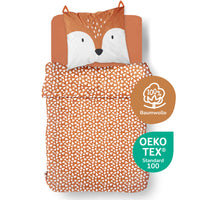 Freisteller Fuchs Kinderbettwäsche Set mit Ohren am Kopfkissen 