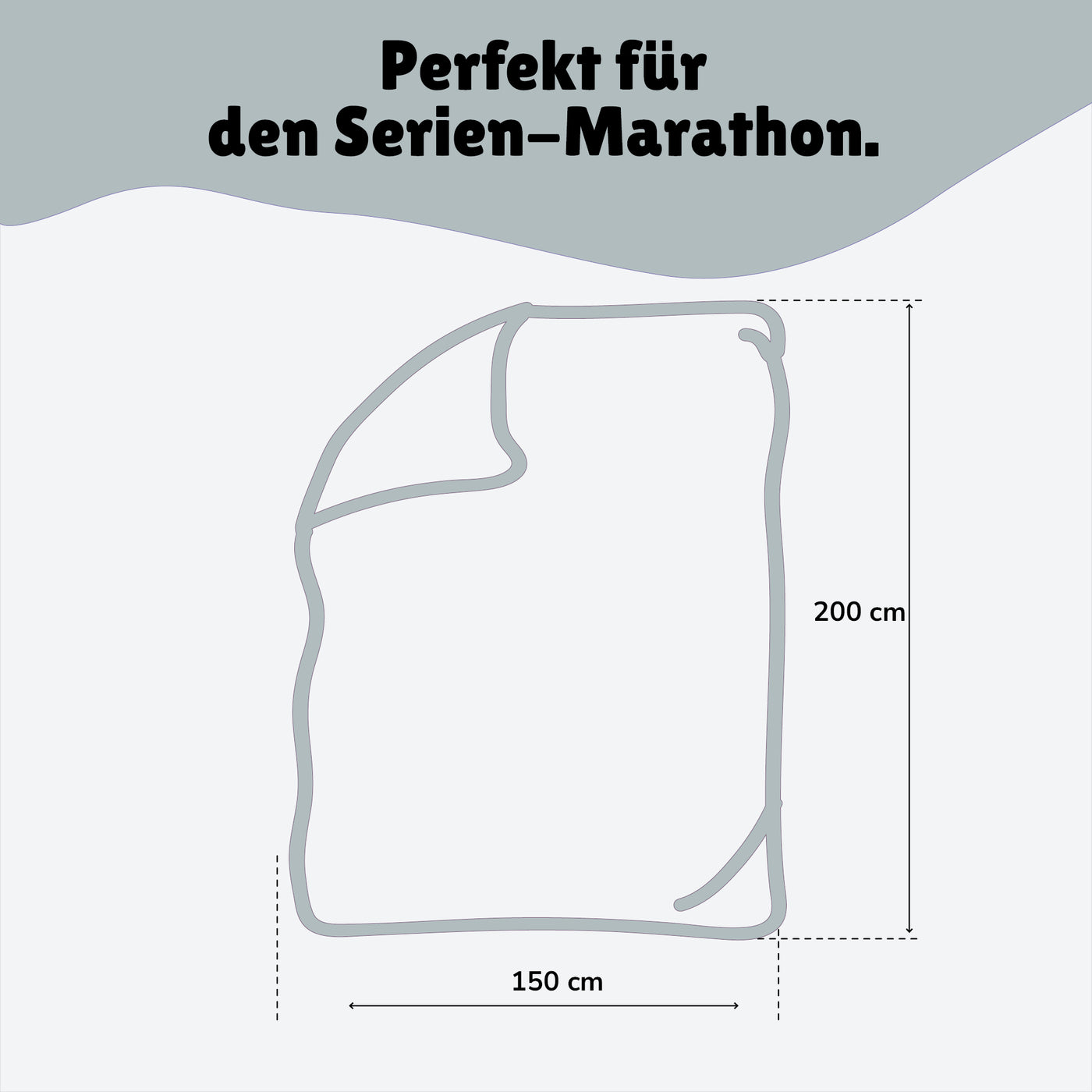 Größenangabe 150x200 cm der Kuscheldecke