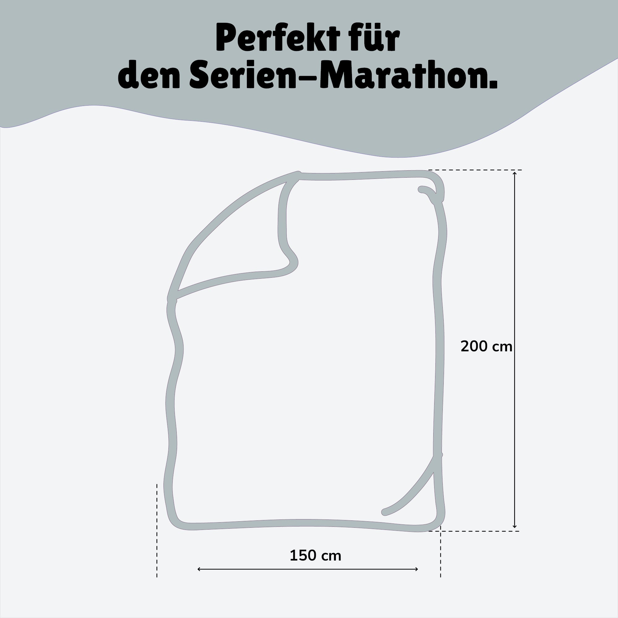 Größenangabe 150x200 cm der Kuscheldecke
