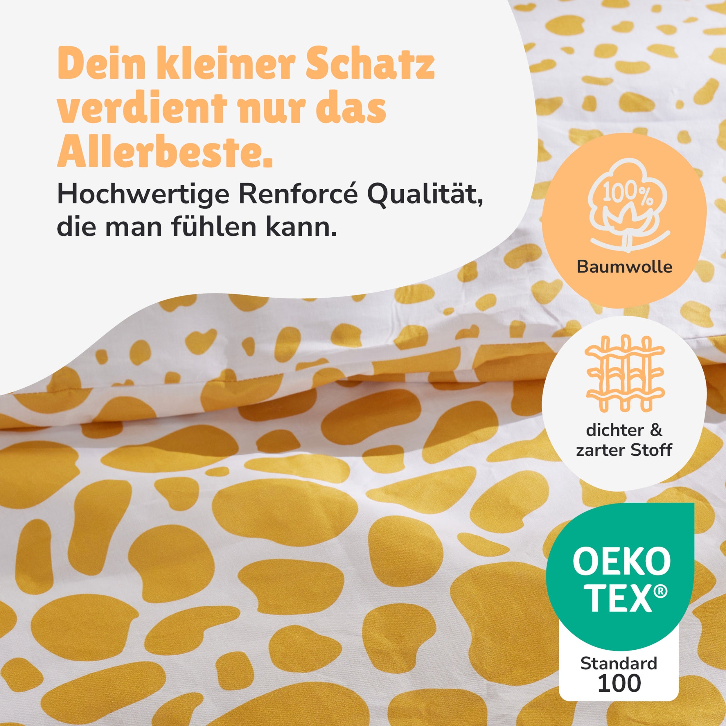 Infotafel Material 100% Baumwolle und Renforcé Qualität