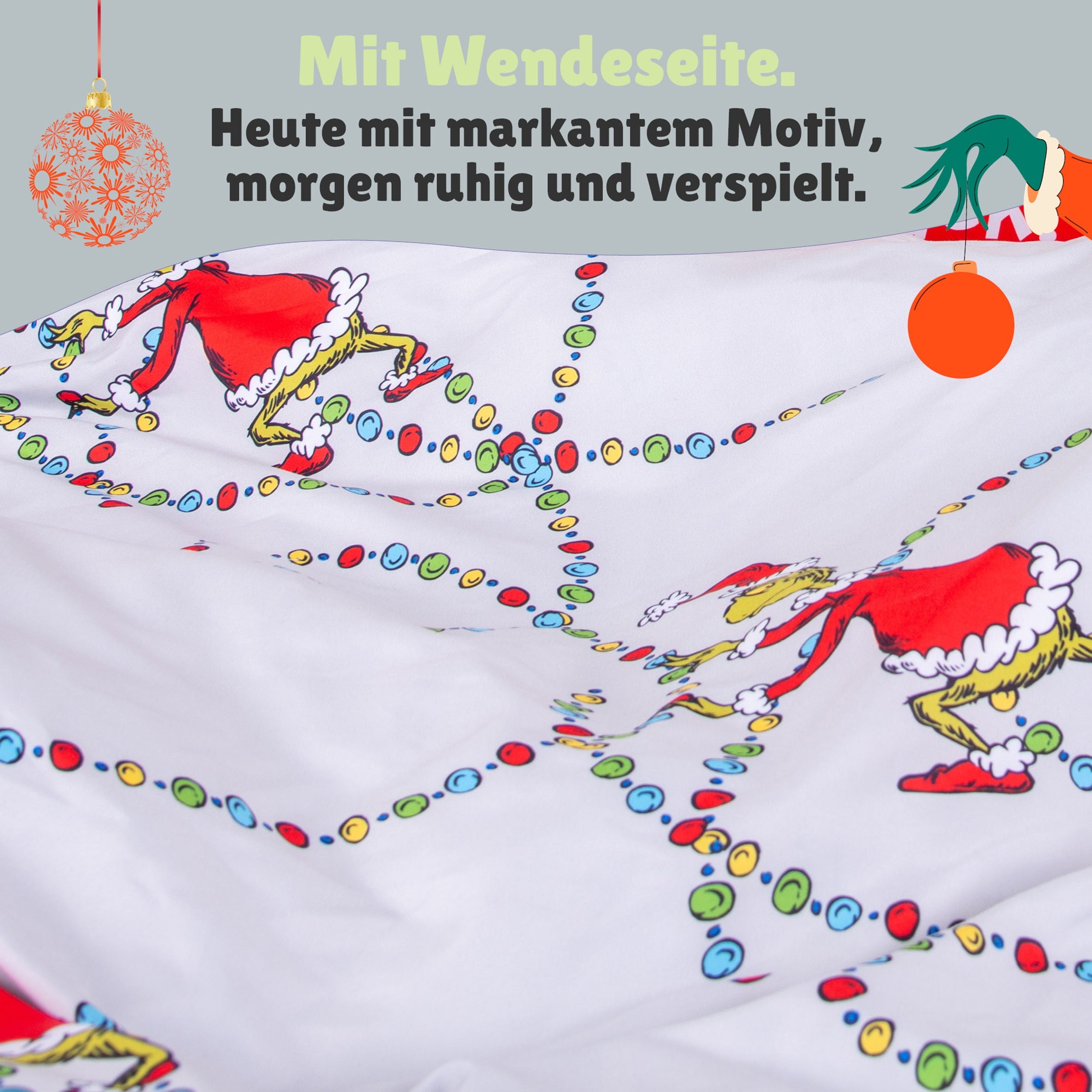 Bettdecke umgeschlagen auf Bett liegend - Detailaufnahme Wendeseite