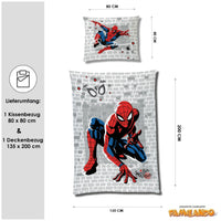 Spiderman Bettwäsche Set 135x200 80x80 cm Fleece Bettwäsche für den Winter mit Reißverschluss