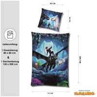 Disney Dragons Bettwäsche Rückseite mit Muster kleine blaue Drachen