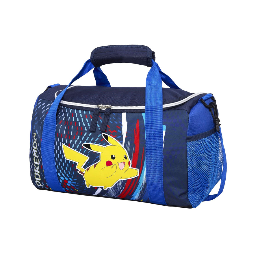 Blaue Pokemon Sporttasche mit Pikachu auf Vorderseite