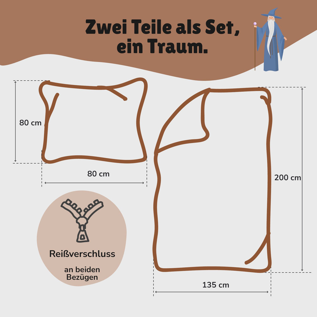 Größe 135x200 80x80 cm und Lieferumfang 2-teiliges Set Harry Potter Bettwäsche