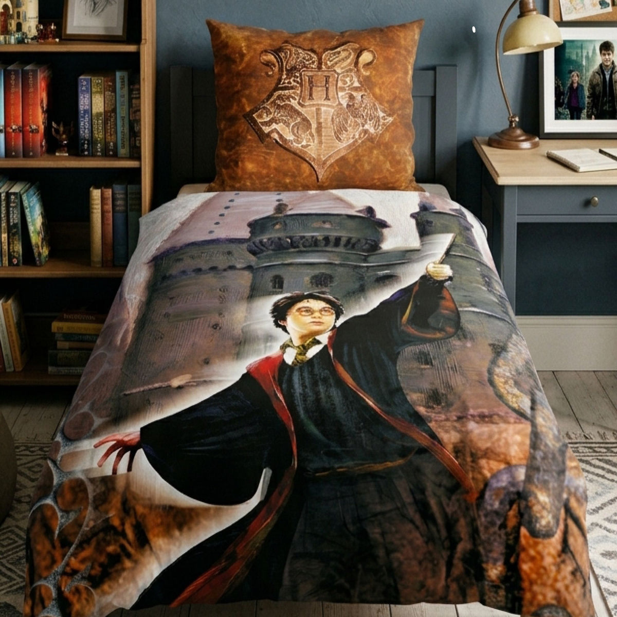 Harry Potter Microfaser Bettwäsche Vorderseite Harry Potter mit Hogwarts