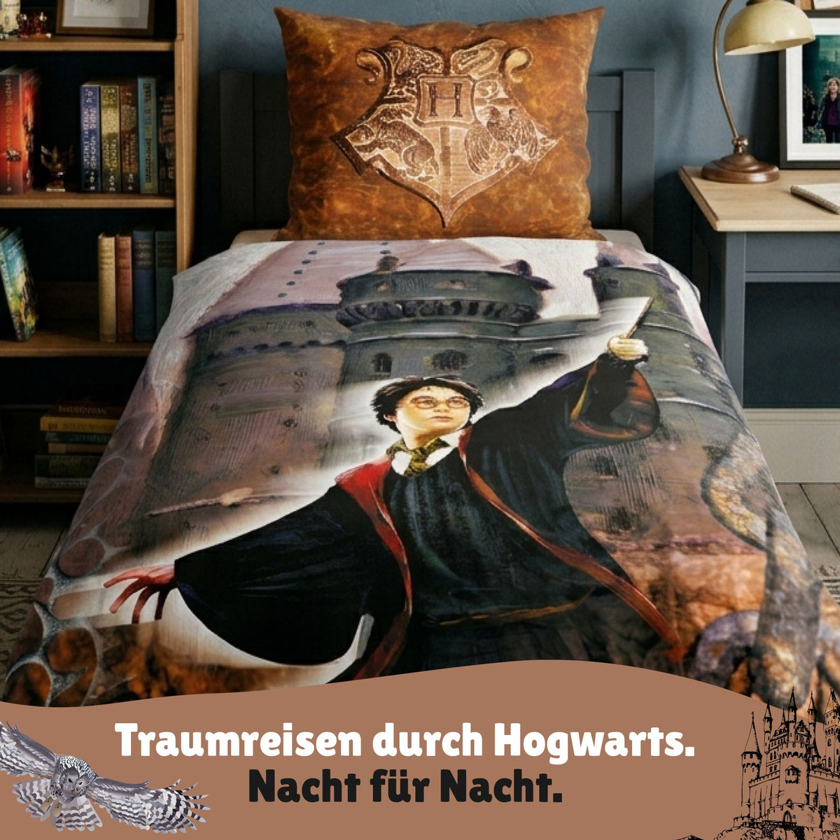 Harry Potter Bettwäsche 135x200 80x80 cm kuschelig warme Winterbettwäsche Hogwarts