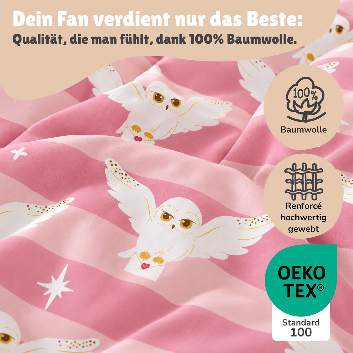 Infotafel Material 100% Baumwolle und Renforcé Qualität 