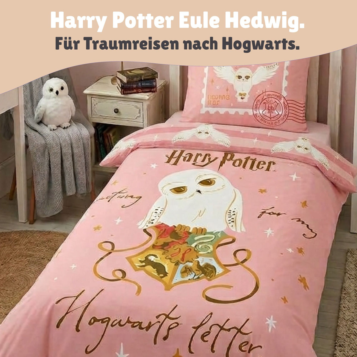 rosa Mädchen Bettwäsche Harry Potter Eule
