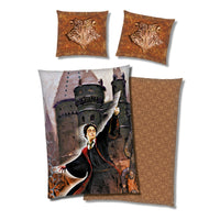 Harry Potter Bettwäsche Set 2-teilig 135x200 80x80 cm - Winterbettwäsche mit Reißverschluss - Fleece-Qualität, flauschig, maschinenwaschbar, Öko-Tex