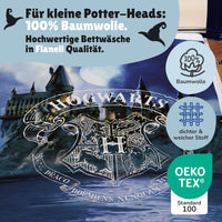 Harry Potter Bettwäsche Set in schwarz mit beiden Seiten nebeneinander
