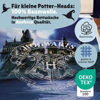 Harry Potter Bettwäsche Set in schwarz mit beiden Seiten nebeneinander