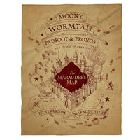 Vollanasich Decke vor weißem Grund, beige mit Karte des Rumtreibers in Rot Bordeaux