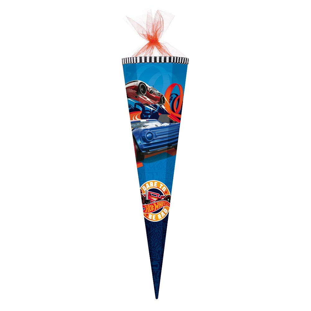 Hot Wheels Schultüte blau und rot mit Autos und Schriftzug 85 cm groß