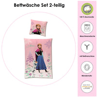 Vorderseite Frozen Bettwäsche 135x200 türkis mit Elsa