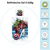 Infotafel Material und Waschhinweise der Bettwäsche aus 100% Baumwolle mit Reißverschluss