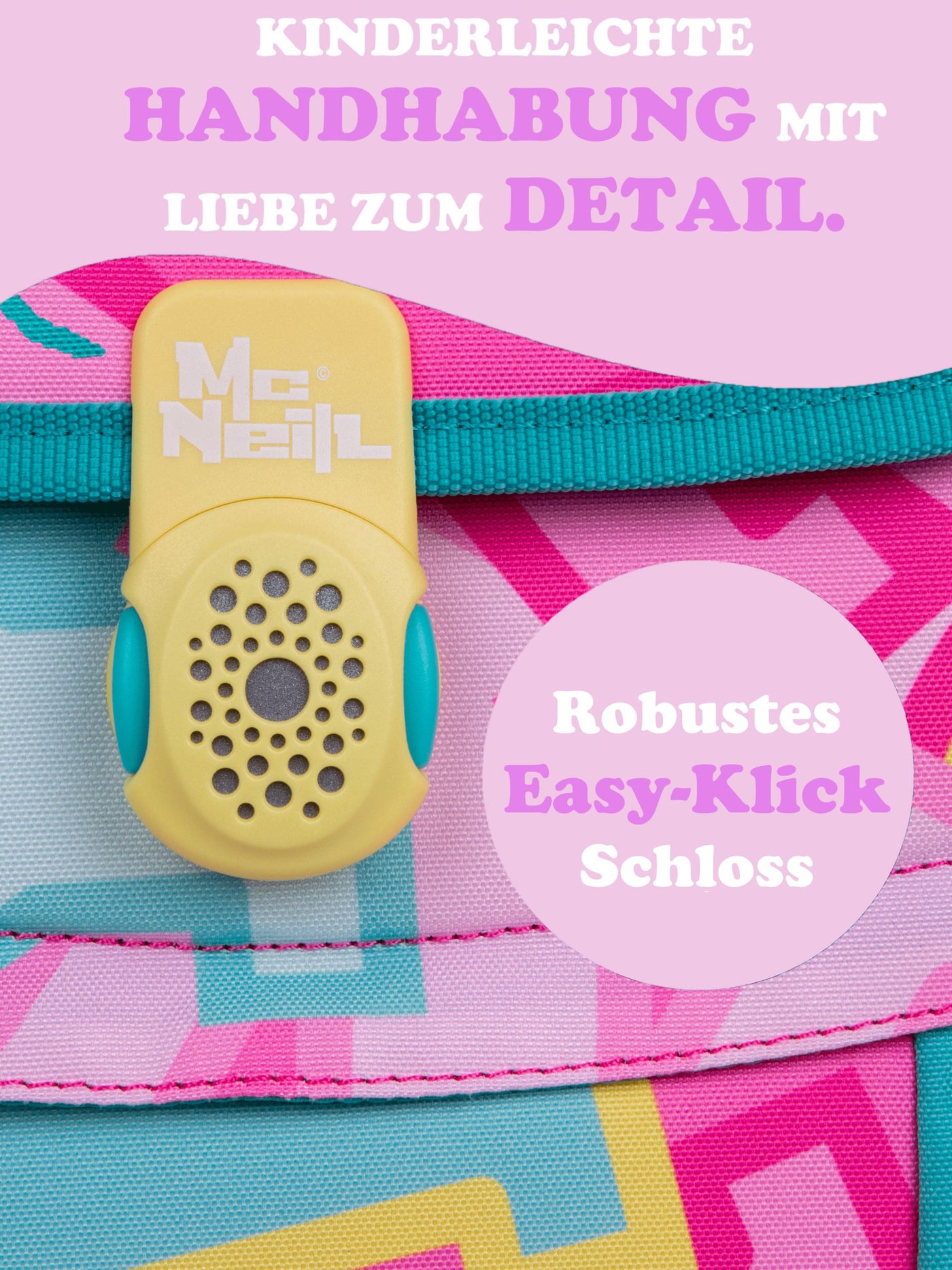 McNeill Mädchen Schulranzen-Set ergonomisch mit Brustgurt 