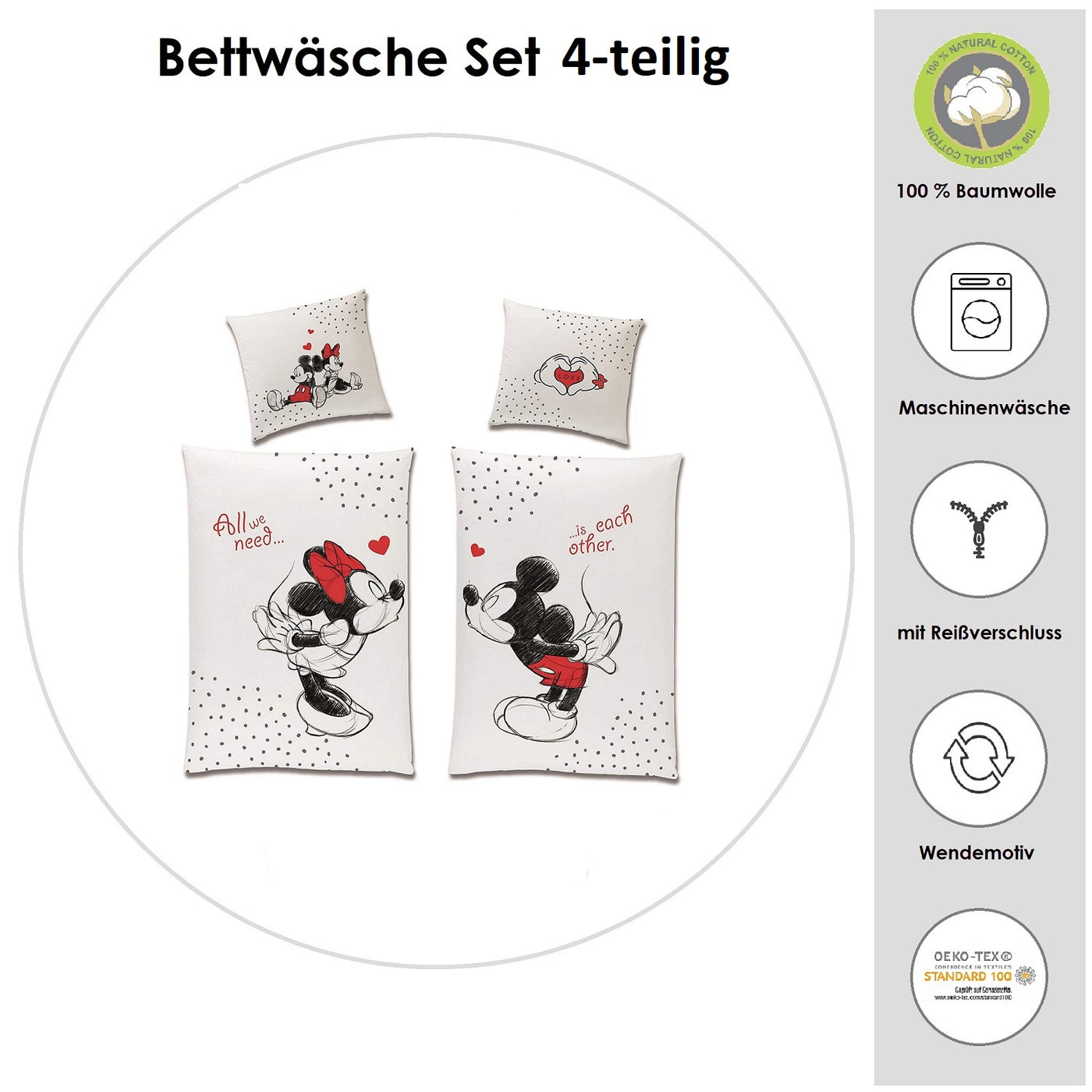 Infotafel Material und Waschhinweise Partner Bettwäsche Set
