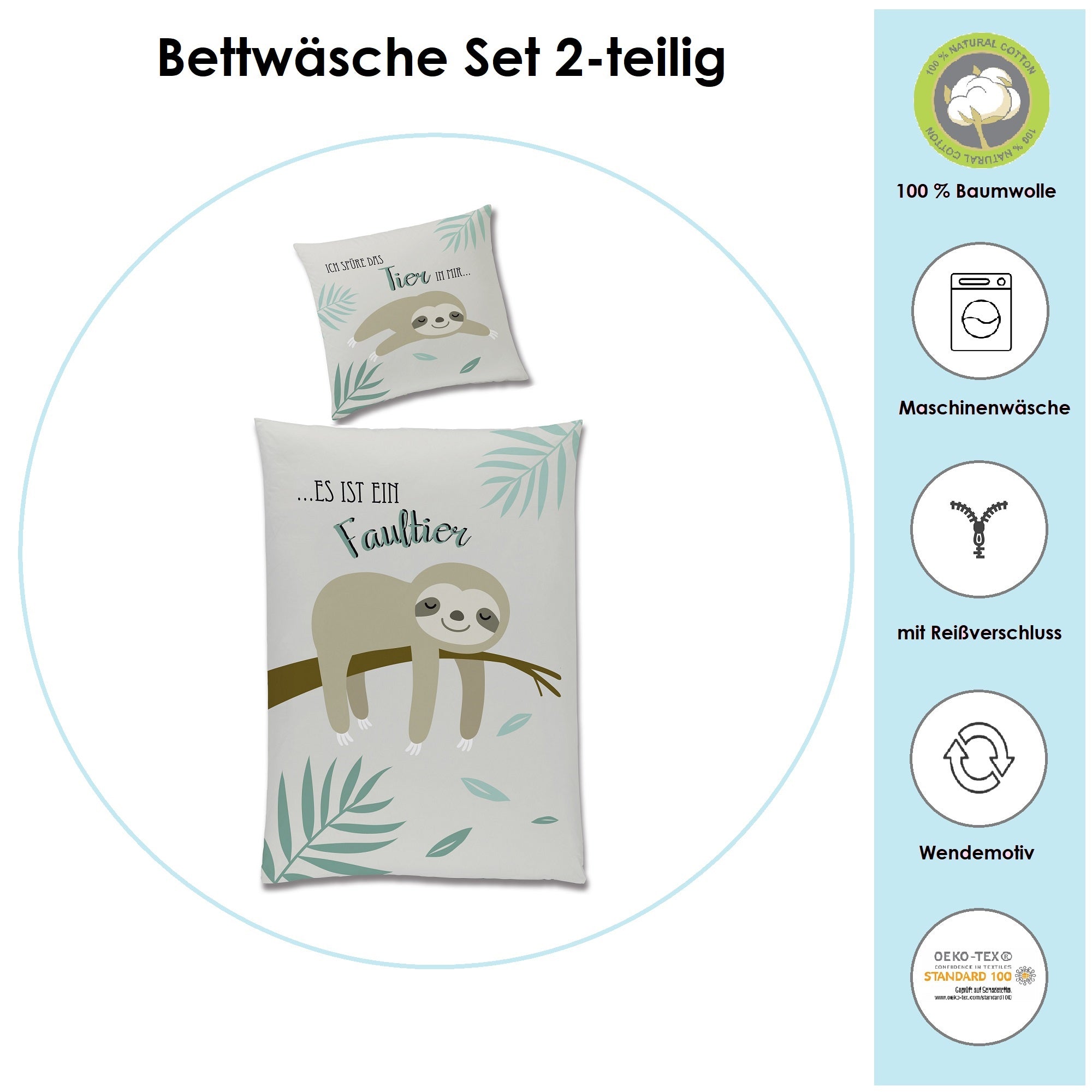 Wichtige Infos zur Qualität und Material der Faultier Bettwäsche