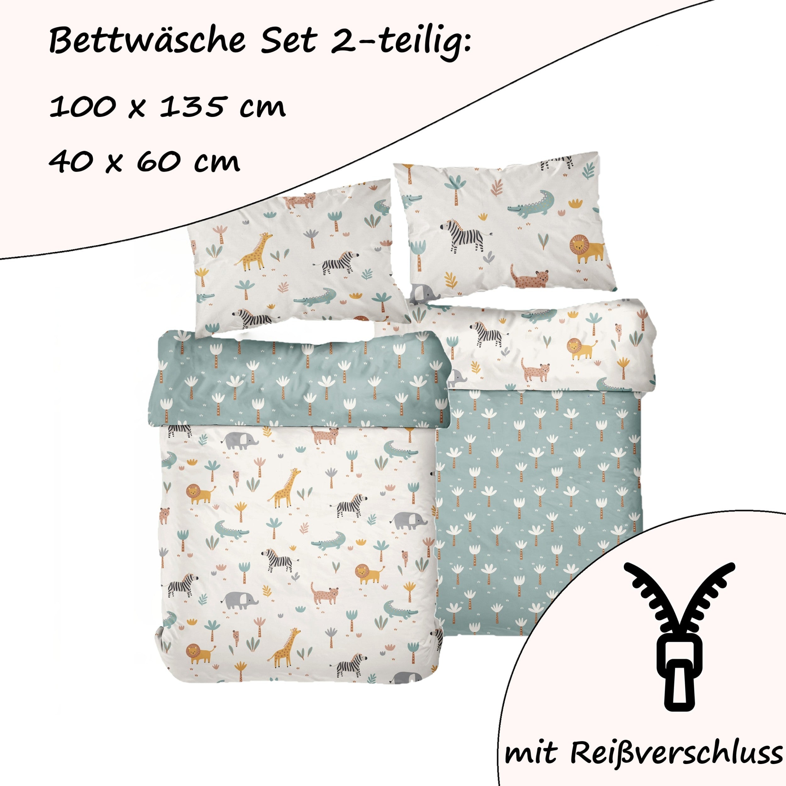 Infotafel Größe & Verschluss der Bettwäsche