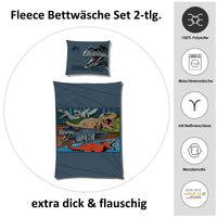 Dinosaurer Bettwäsche für Kinder 135 x 200 cm Dunkelblau Microfaser