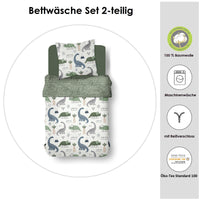 Infotafel Material und Waschhinweise der Bettwäsche aus 100% Baumwolle mit Reißverschluss