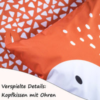 Detailansicht Ohren am Kopfkissen