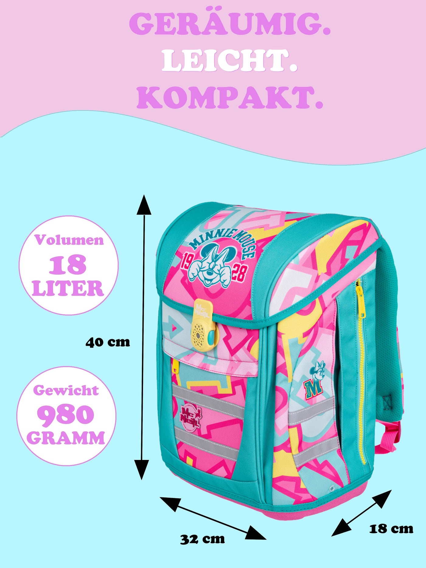 McNeill Schulranzen 1. Klasse Teneris Disney Edition Minnie Maus